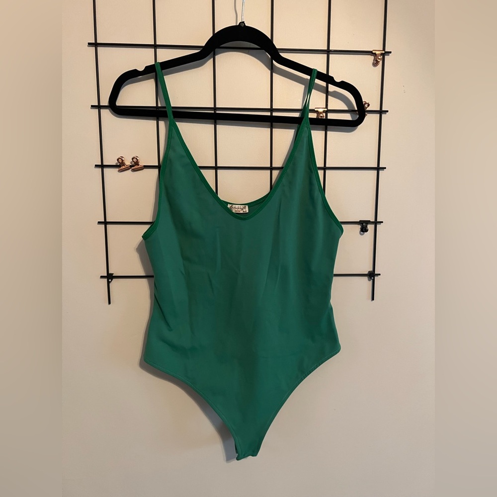 Free People. Green Bodysuit.